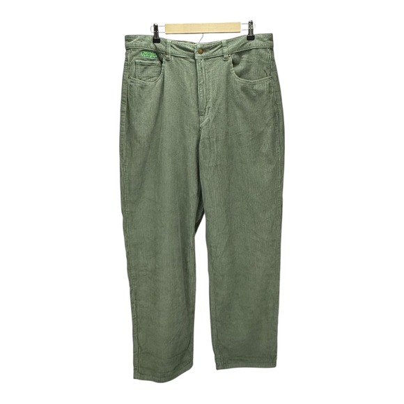 Empyre Pants - Corduroy Empyre Tori Pants Women's Size 14 Green Baggy Y2K Skater Barrel Leg